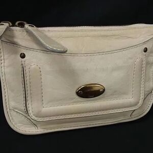 Chloe Cream Leather Wristlet